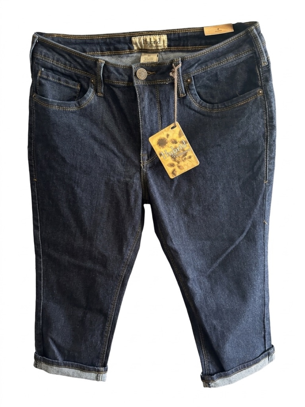 Hybrid & company Dark Blue Cropped Denim Capri Jeans